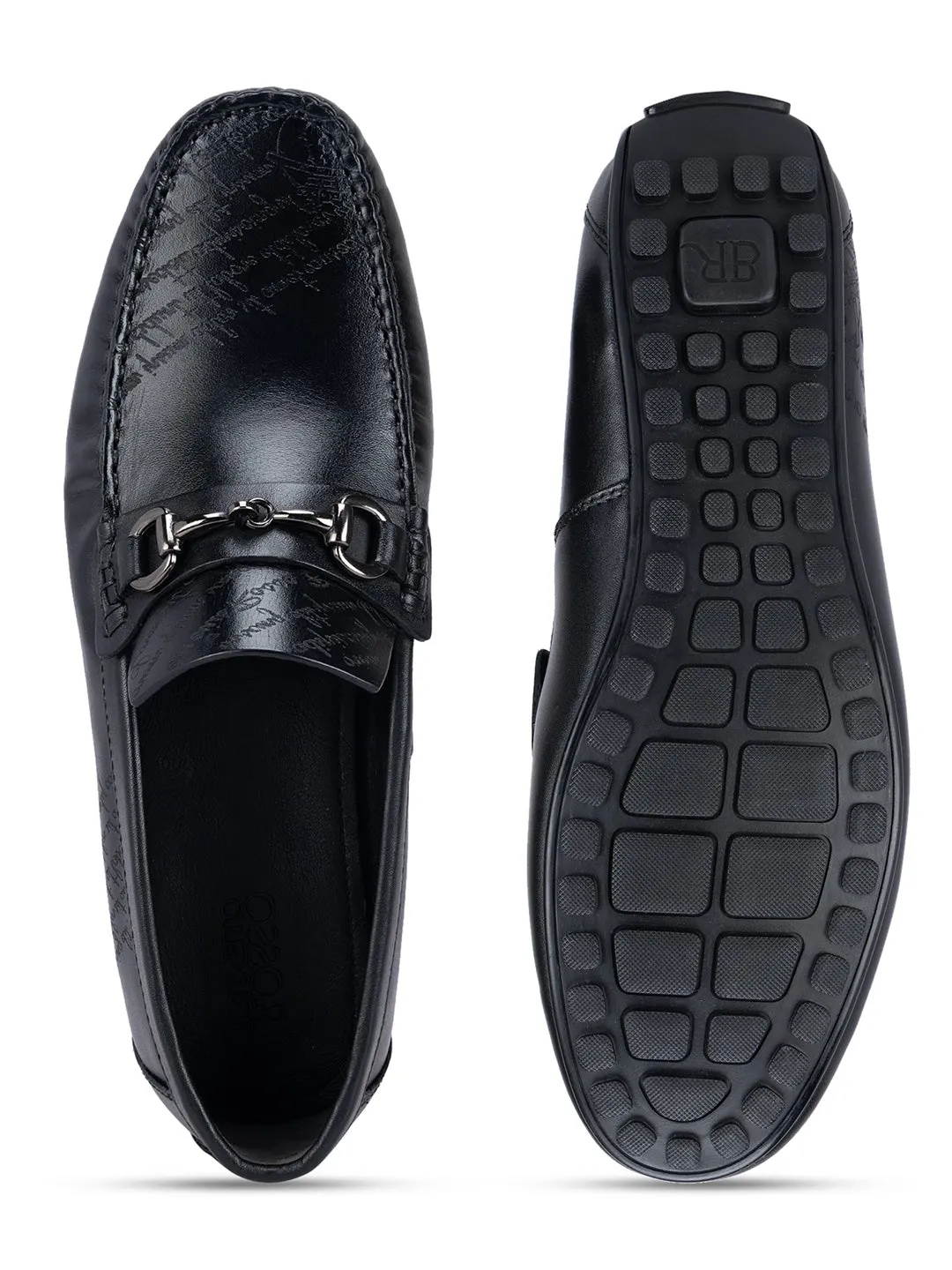 Black Signato Leather Moccasins