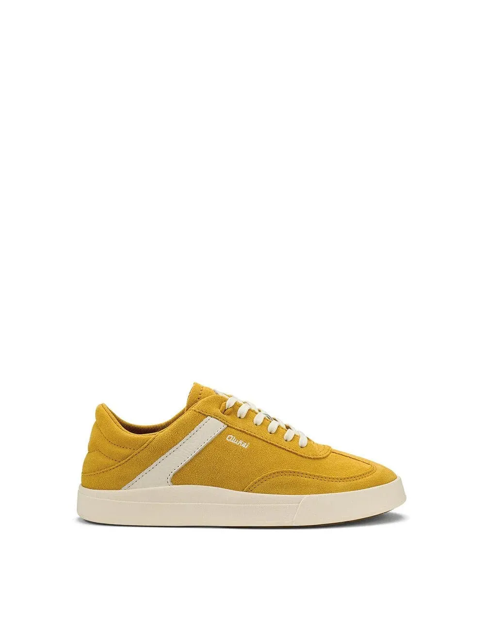 Olukai Women's Hā’upu Leather Sneakers- Mustard/Off White